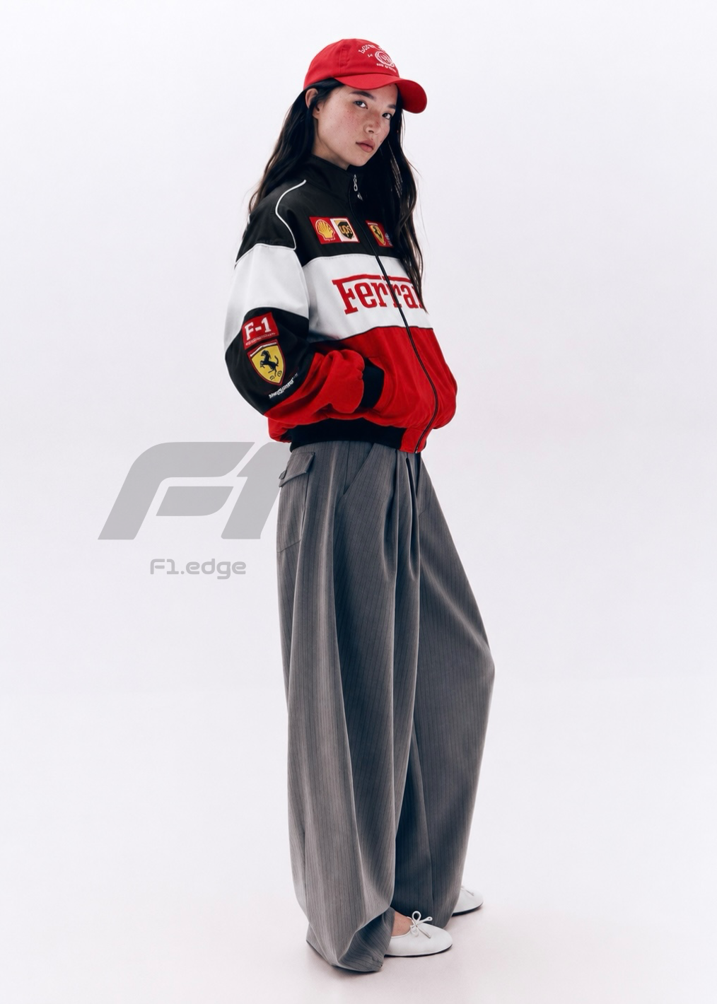 Trio Ferarri Embroidery Unisex Racing Jacket