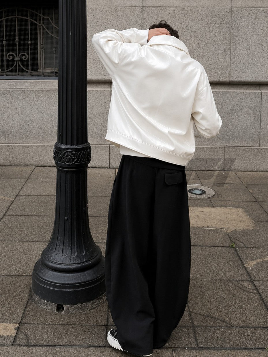 White Plain Unisex Leather Jacket