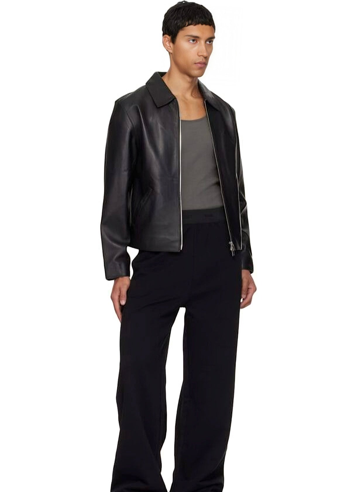 Premium Black Boxy fit Unisex Leather Jacket