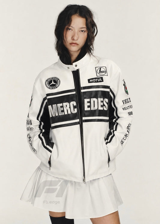 Premium Mercedes Unisex Leather Jacket |F1Edge