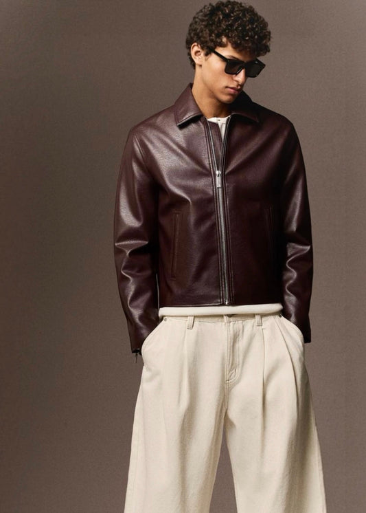 Premium Brown Boxy Fit Unisex Leather Jacket