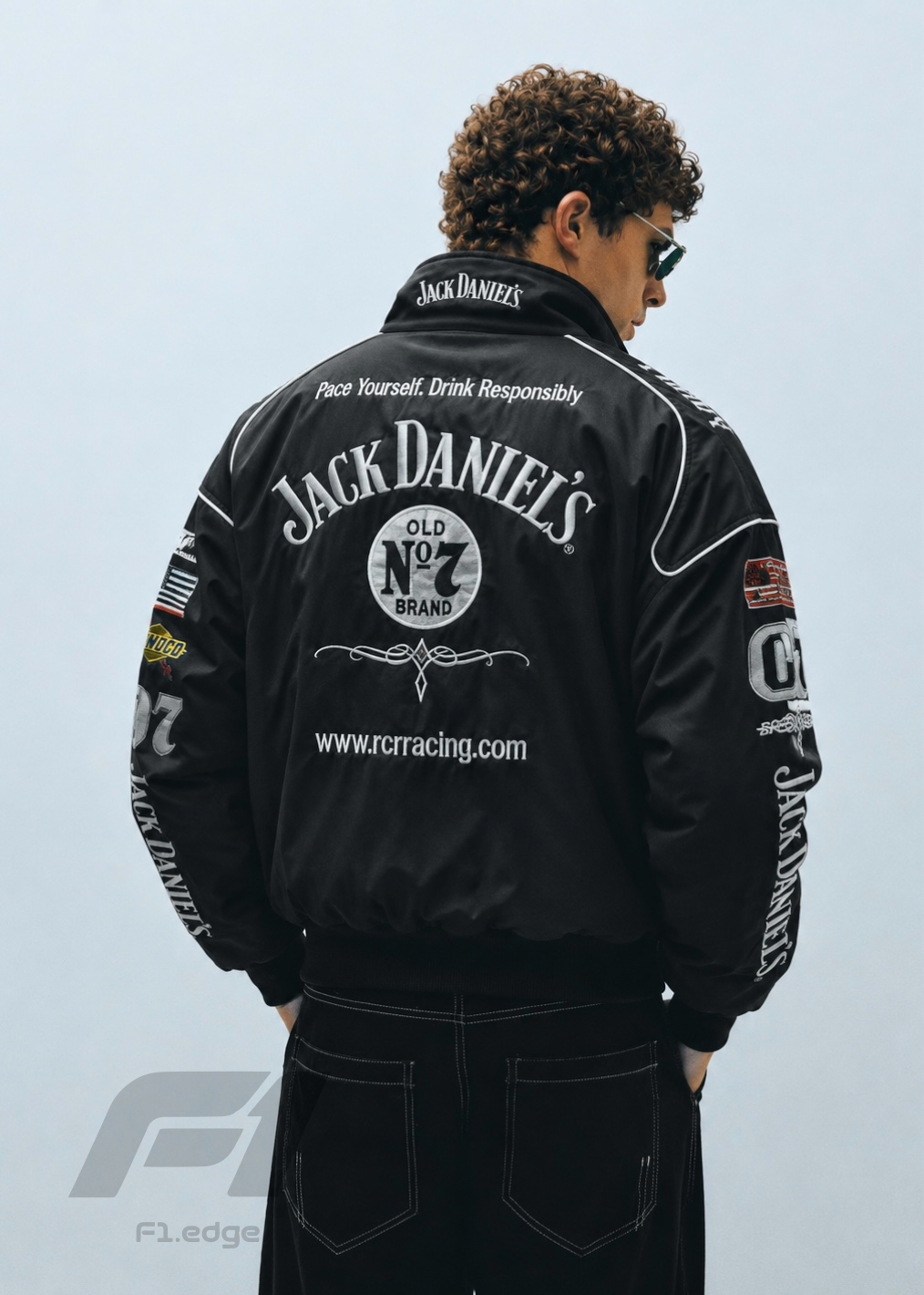 Jack daniels embroidery Unisex Racing Jacket