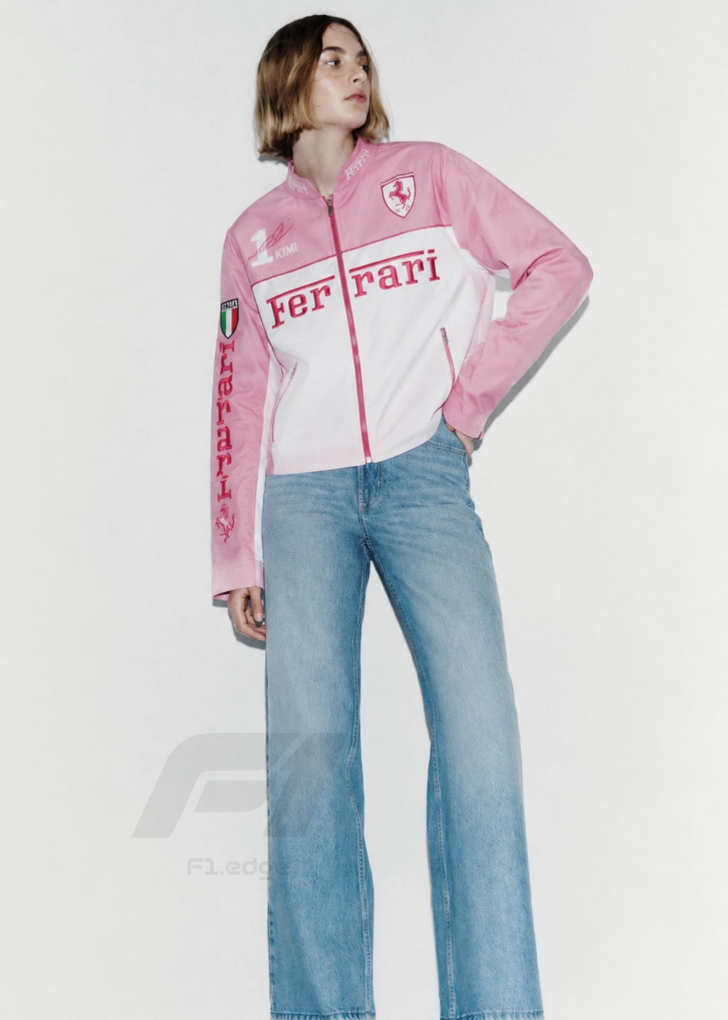 Limited Edition Pink Ferrari Leather Jacket – Exclusive Italian Designer Outerwear for Trendsetters