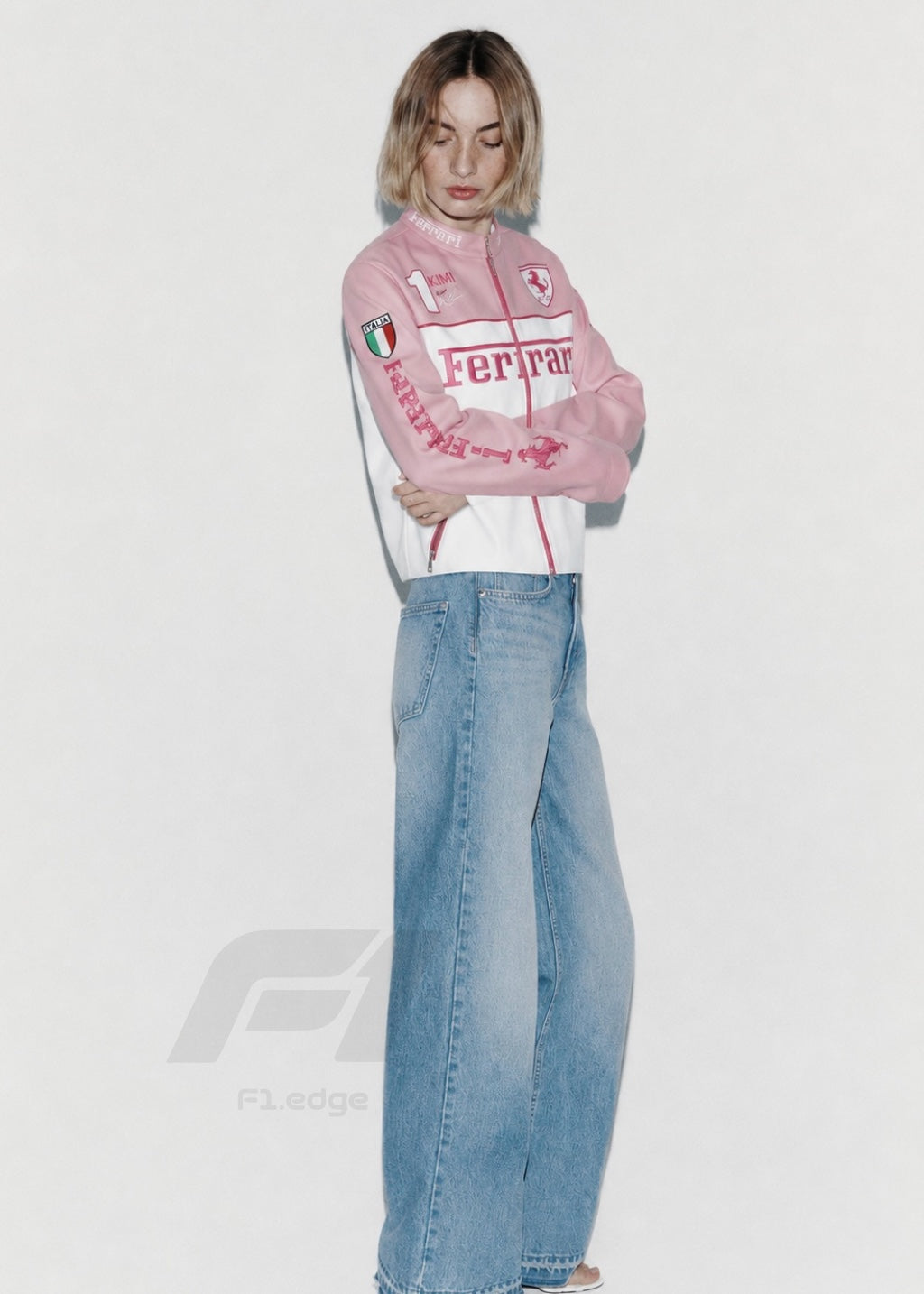 Limited Edition Pink Ferrari Leather Jacket – Exclusive Italian Designer Outerwear for Trendsetters