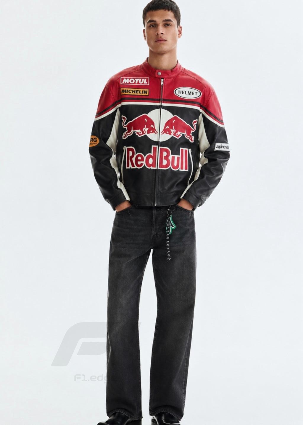 Red Bull Leather Jacket – Premium F1 Racing Style