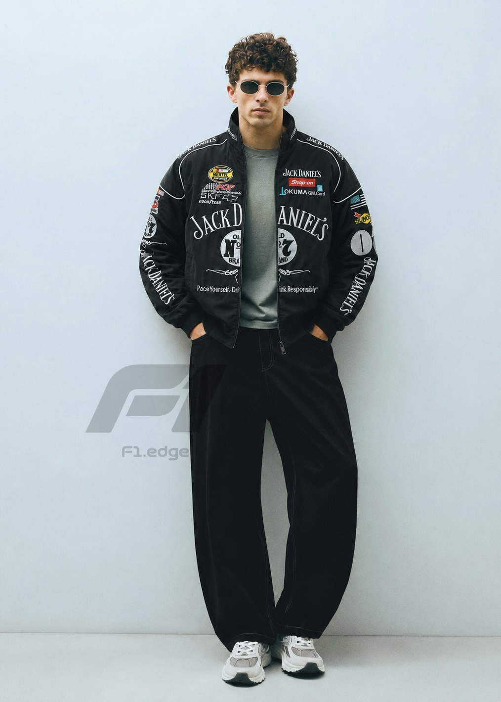 Jack daniels embroidery Unisex Racing Jacket