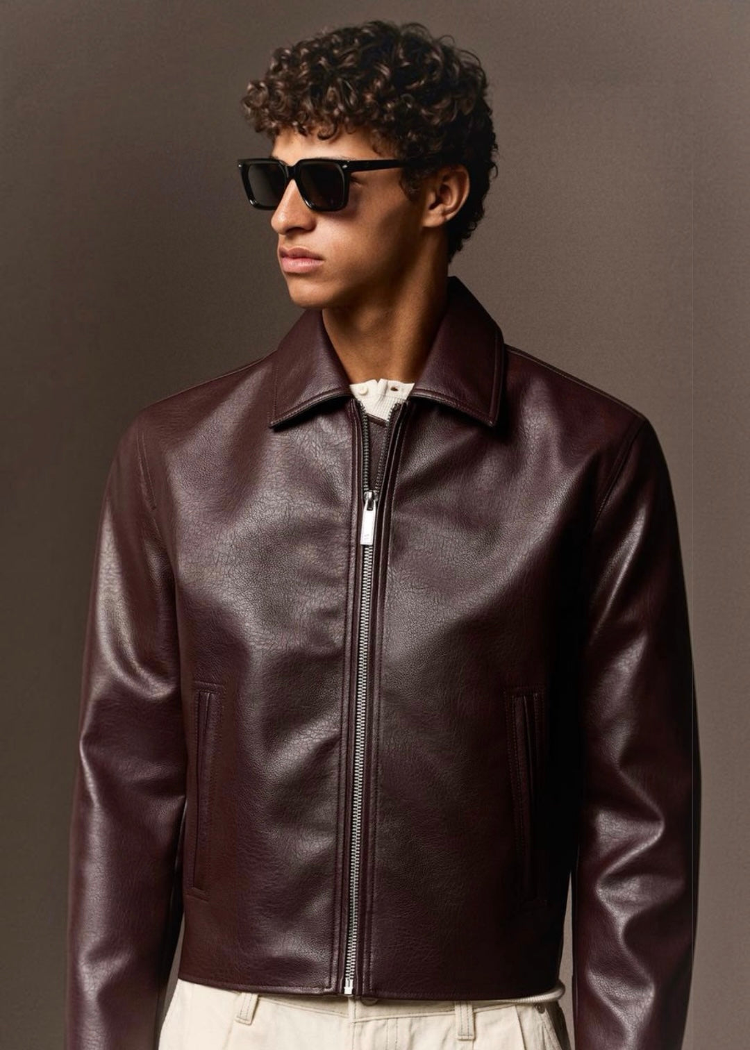 Premium Brown Boxy Fit Unisex Leather Jacket