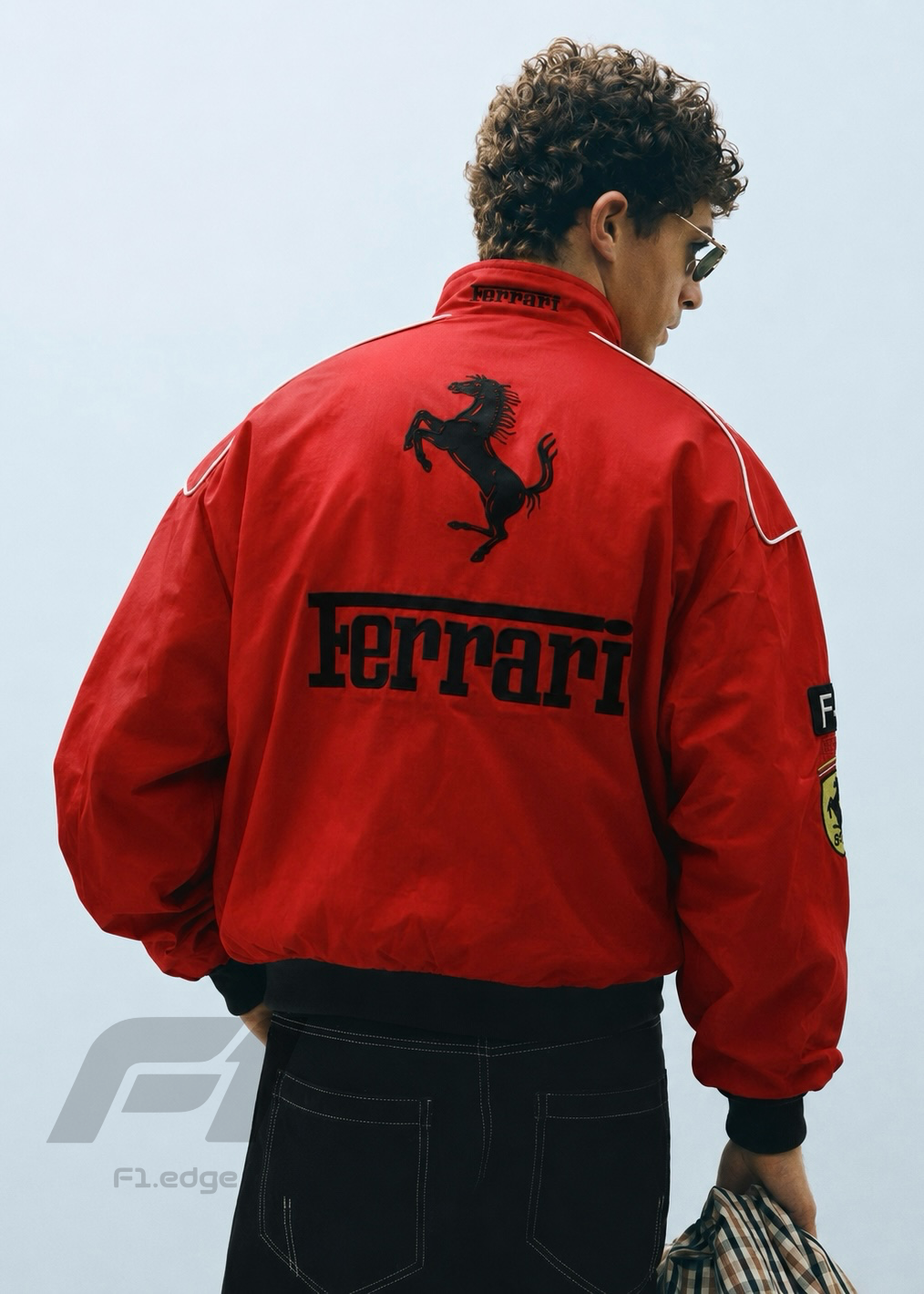 Red Ferarri Embroidery Unisex Racing Jacket