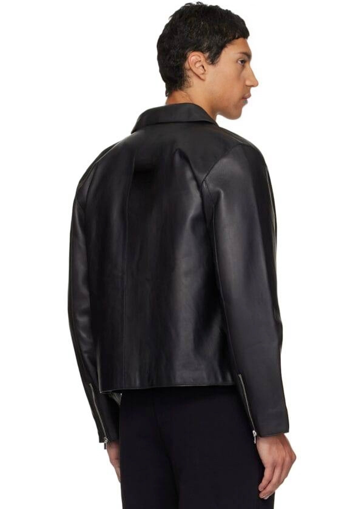 Premium Black Boxy fit Unisex Leather Jacket
