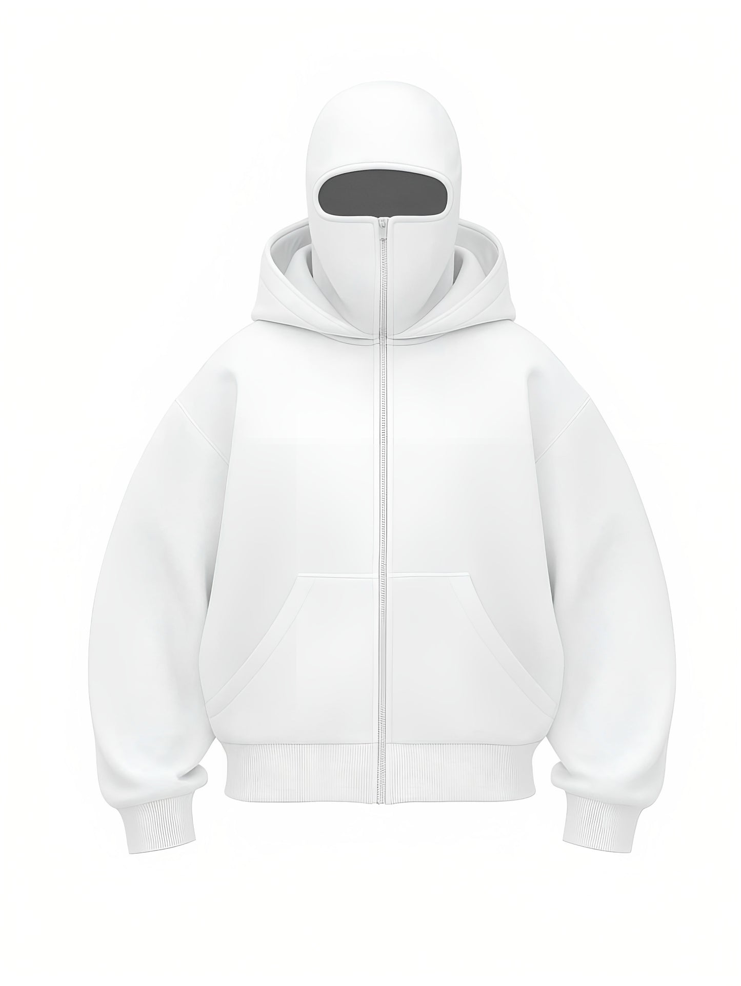 White Balaclava Unisex  Ninja Hoodie