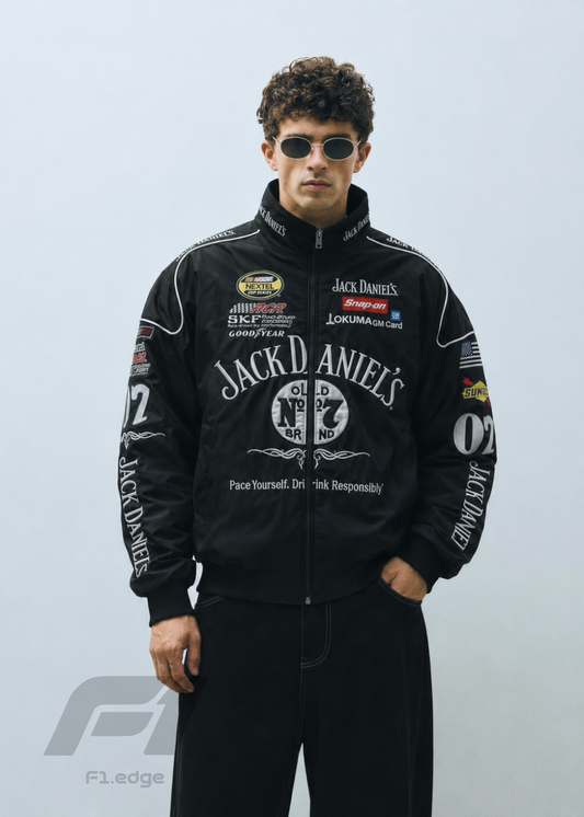 Jack daniels embroidery Unisex Racing Jacket