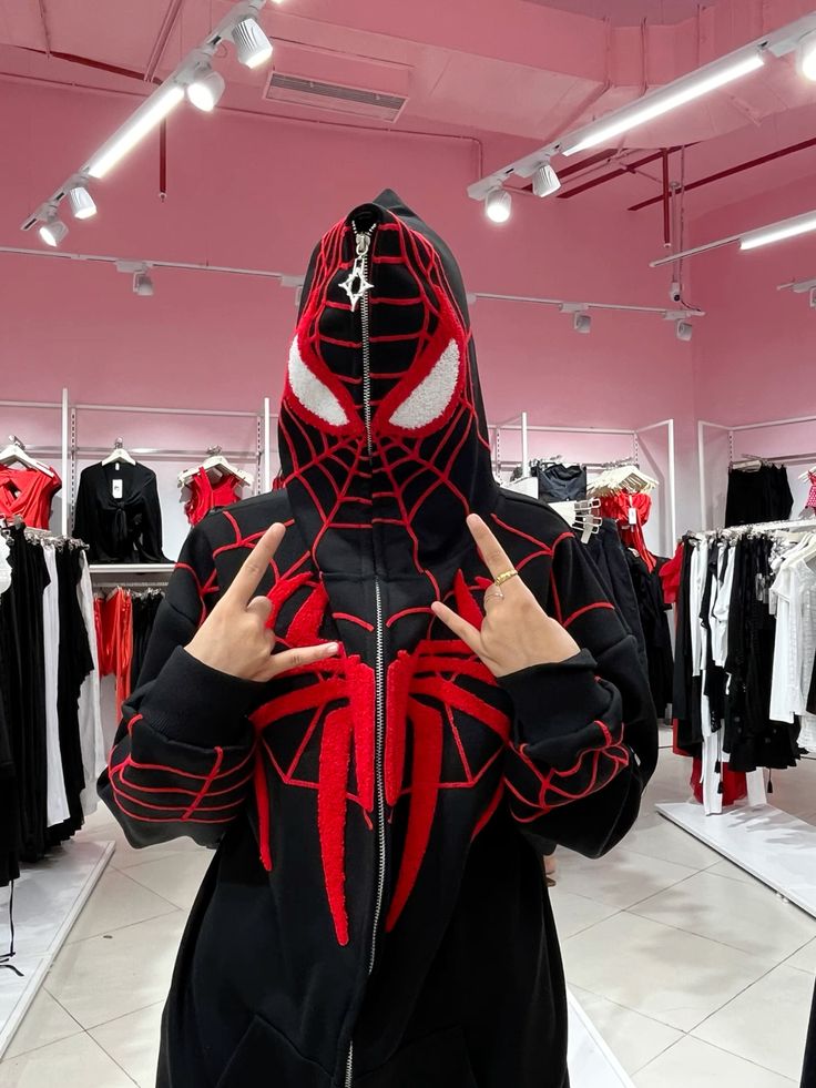 Black spider man zip up unisex hoodie